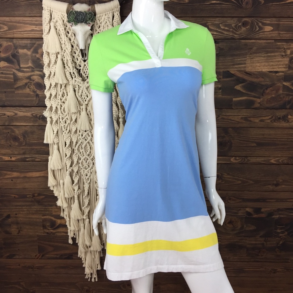 L Ralph Lauren | Striped Active Sport Dress Collar